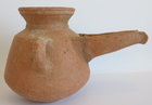 AN EXTERMELY RARE IRON AGE TERRACOTTA WINE STRAINER