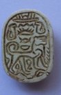 A CANAANITE HYKSOS PERIOD STEATITE SCARAB WITH LION