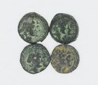 FOUR BRONZE COINS OF ANTIOCHUS VIII AND CLEOPATRA THEA