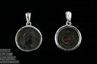 BRONZE COIN OF CONSTANTINE I THE GREAT , HAND MADE SILVER PENDANT